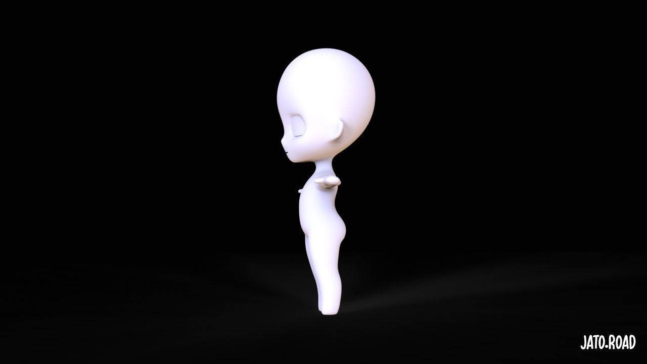Chibi Base Mesh 3D model_4