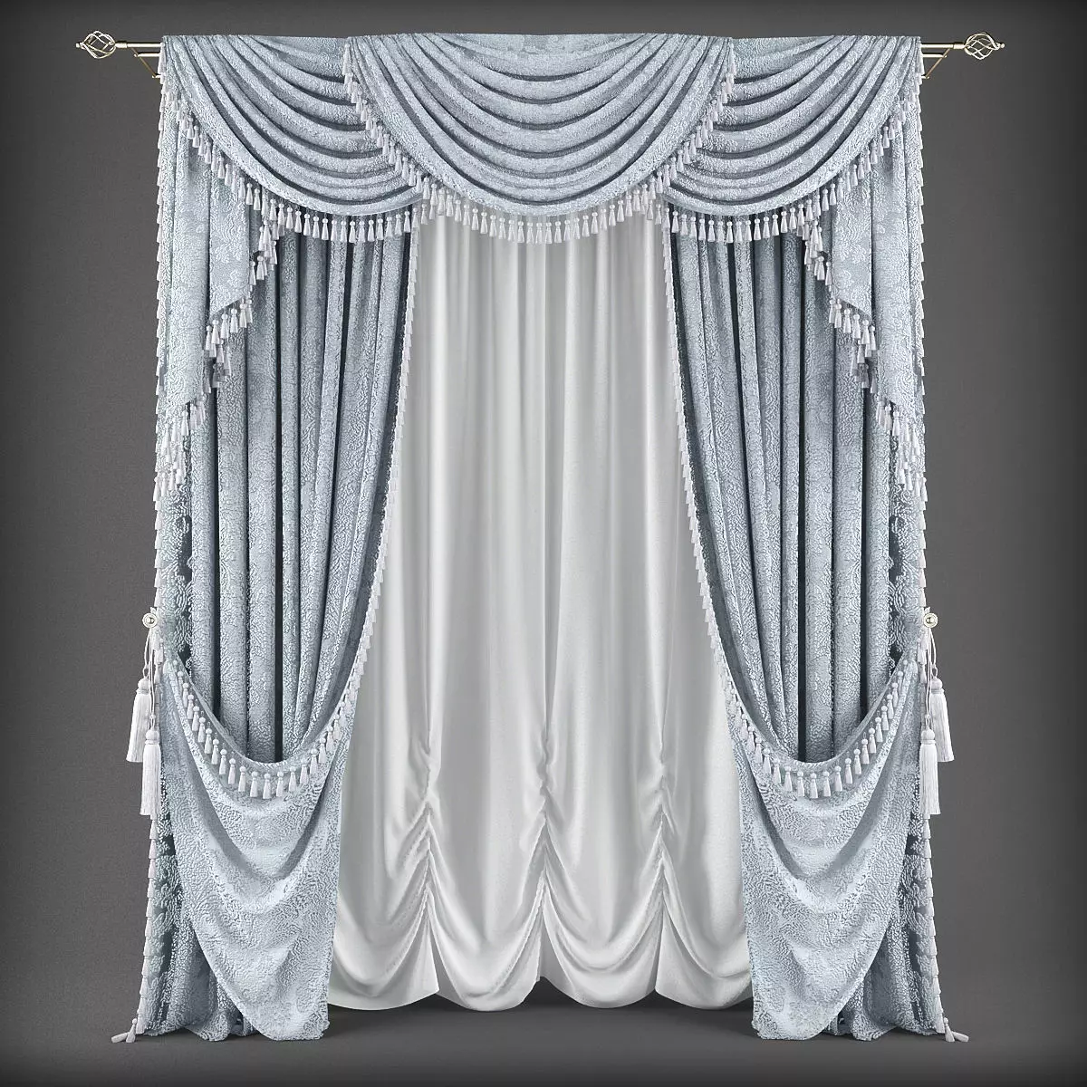 Curtain 3D model 350 Low-poly 3D model_0