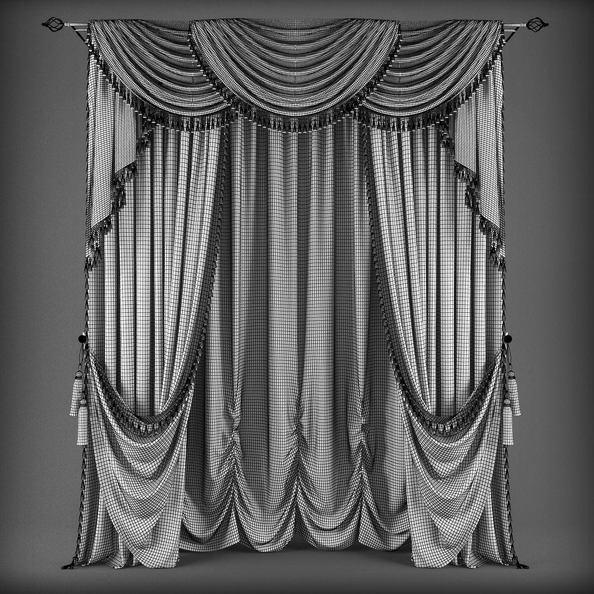 Curtain 3D model 350 Low-poly 3D model_1