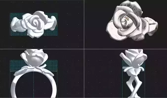A Bewitching silver rose ring