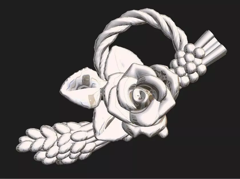 Shimeima flower on handle of gun 3D print model_0