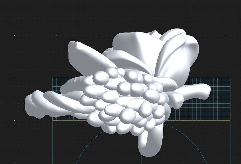 Shimeima flower on handle of gun 3D print model_2