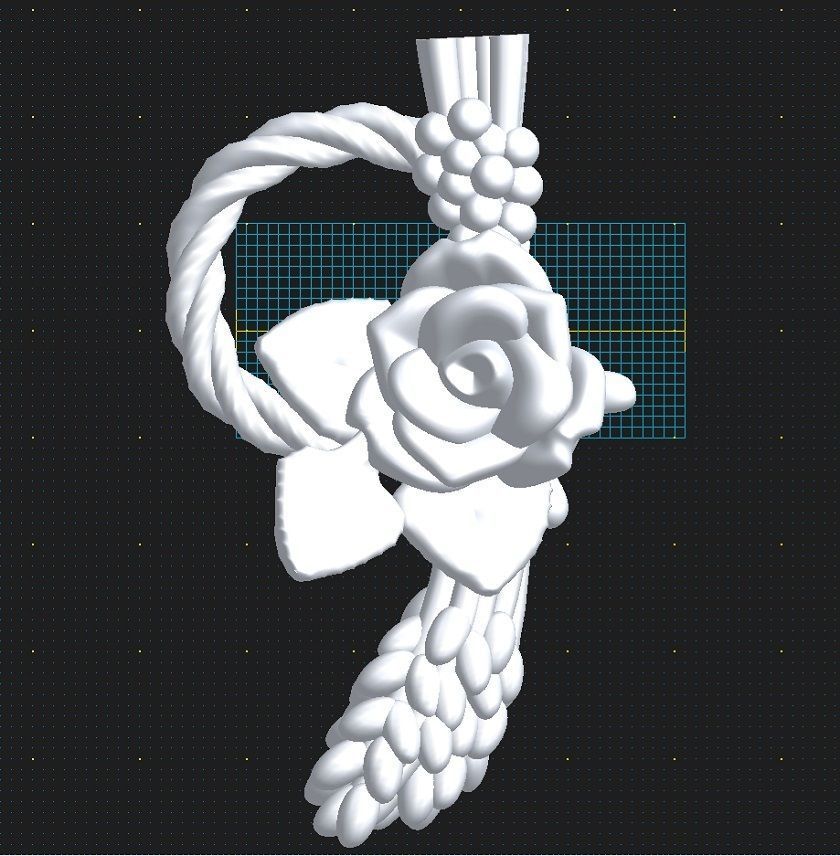 Shimeima flower on handle of gun 3D print model_4