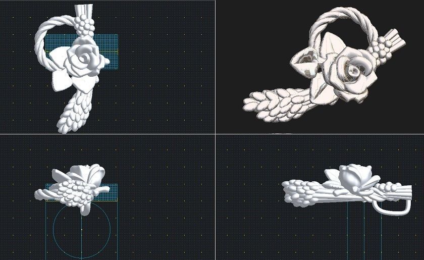 Shimeima flower on handle of gun 3D print model_1