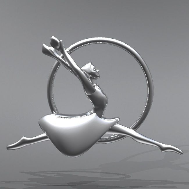 ballerina in silver ring 3D print model_2