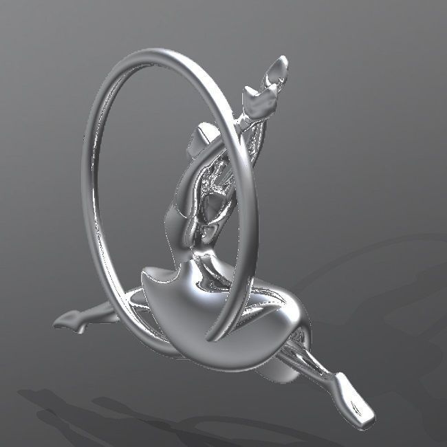 ballerina in silver ring 3D print model_4