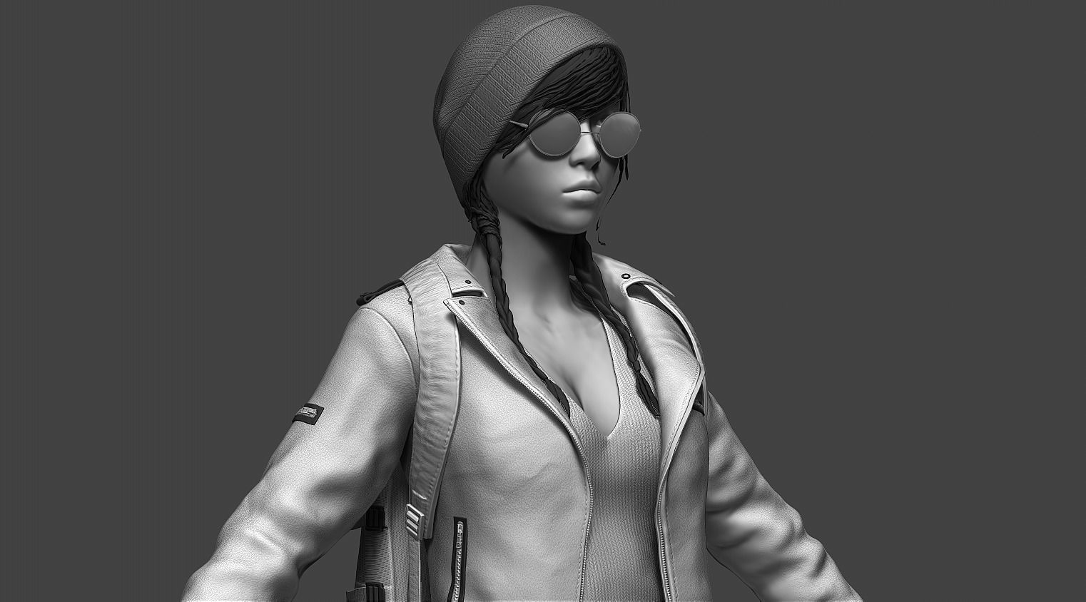 Female Character 01 3D model_9