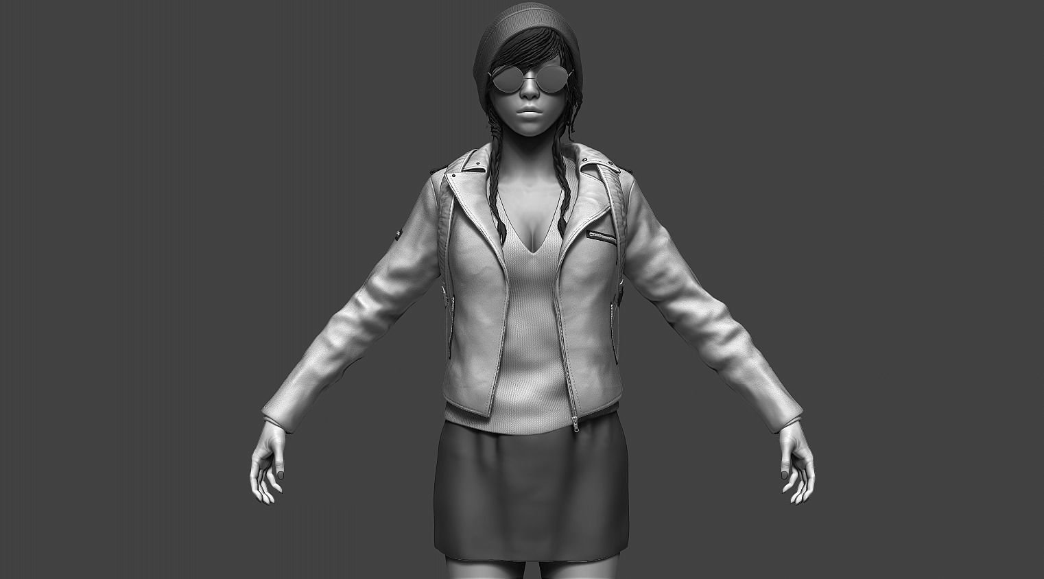 Female Character 01 3D model_6