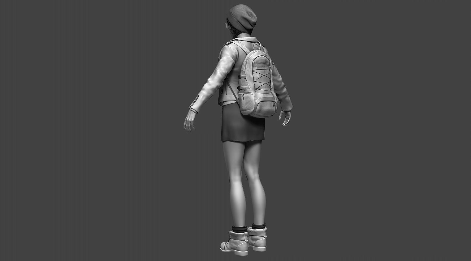 Female Character 01 3D model_10