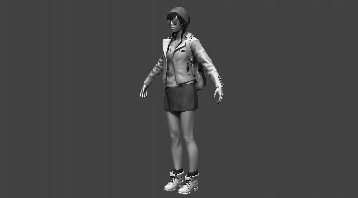 Female Character 01 3D model_7