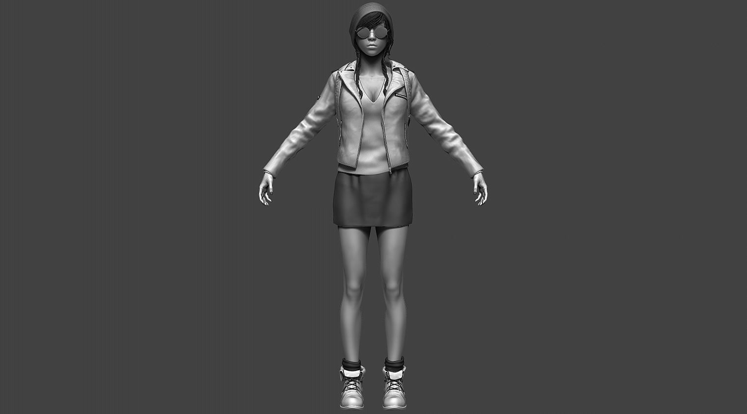 Female Character 01 3D model_5
