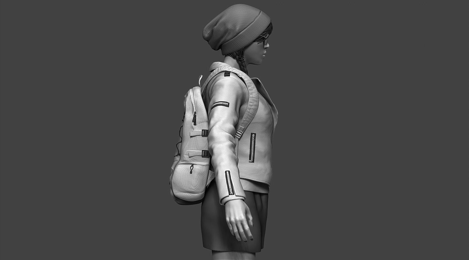 Female Character 01 3D model_2