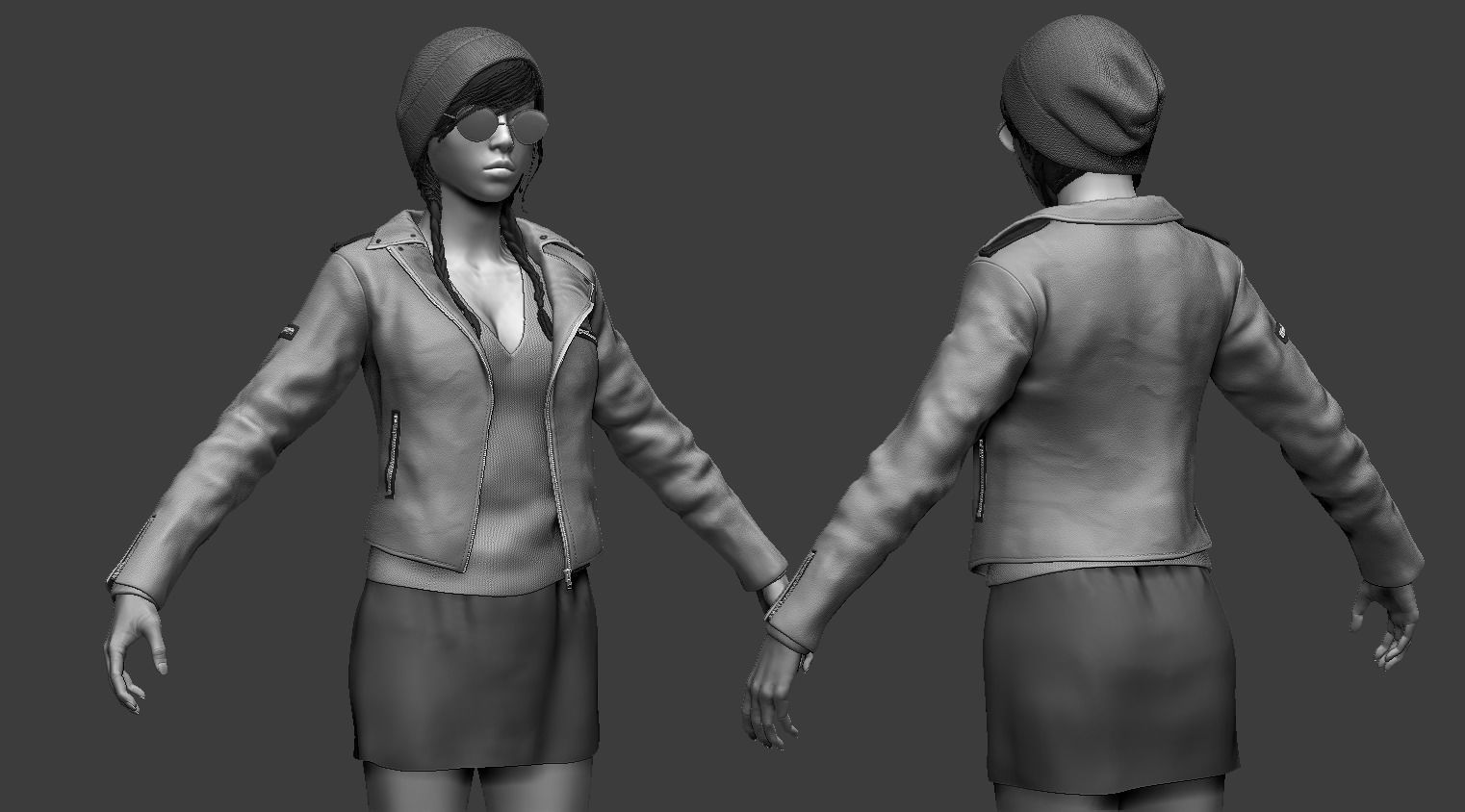Female Character 01 3D model_16