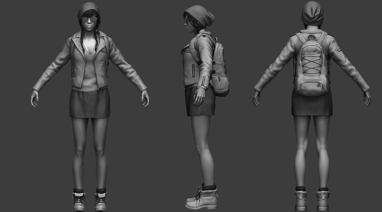 Female Character 01 3D model_17