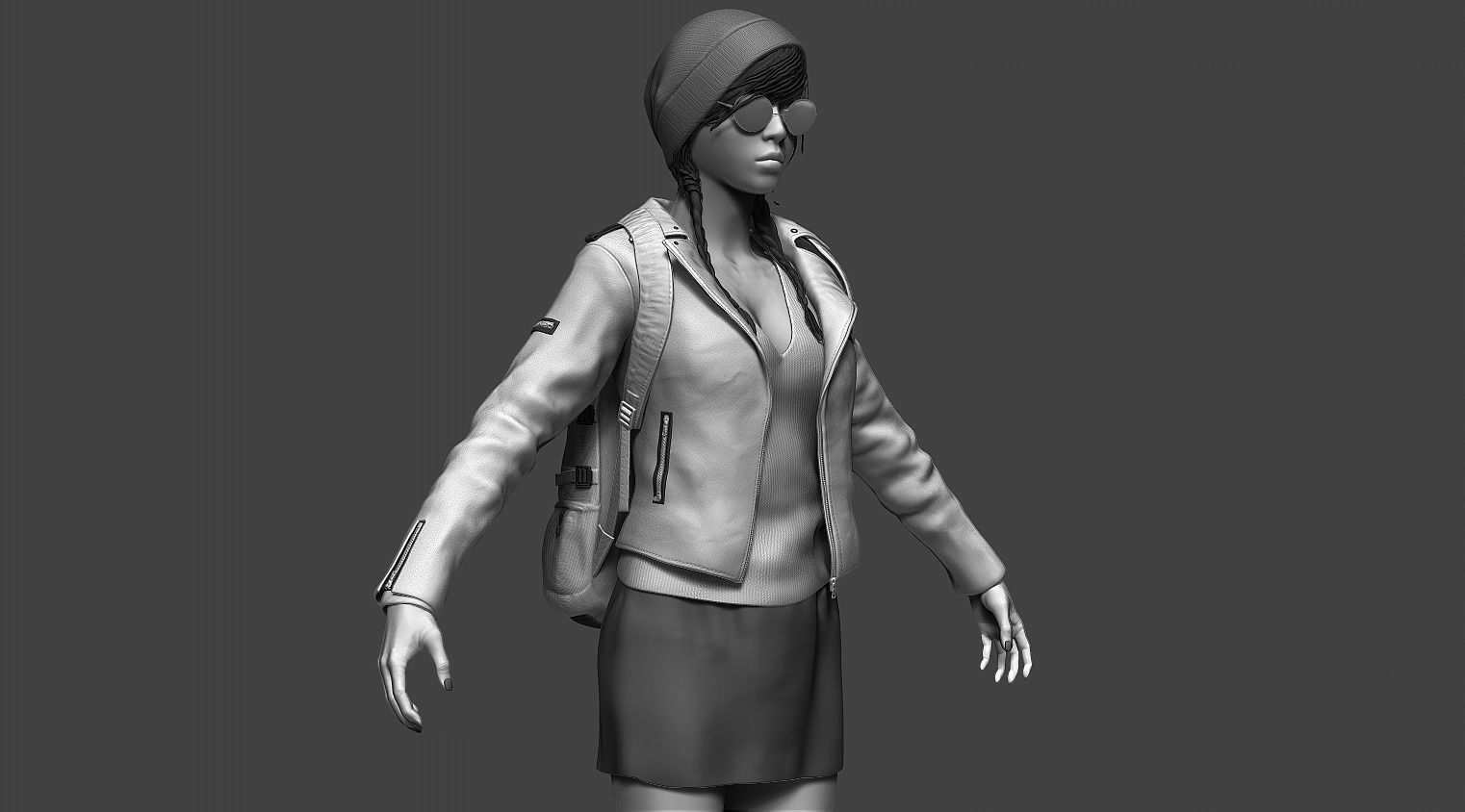 Female Character 01 3D model_1