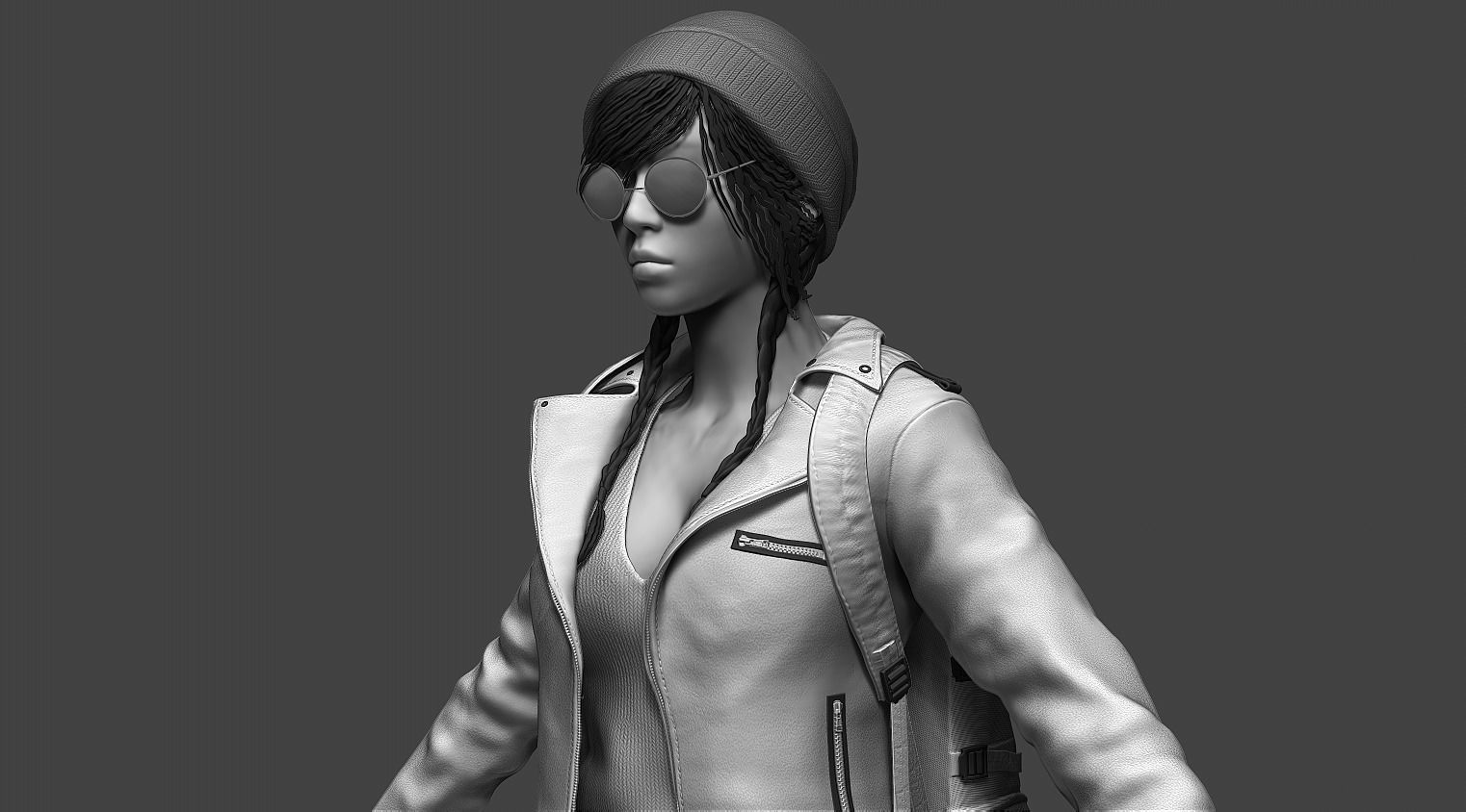 Female Character 01 3D model_8