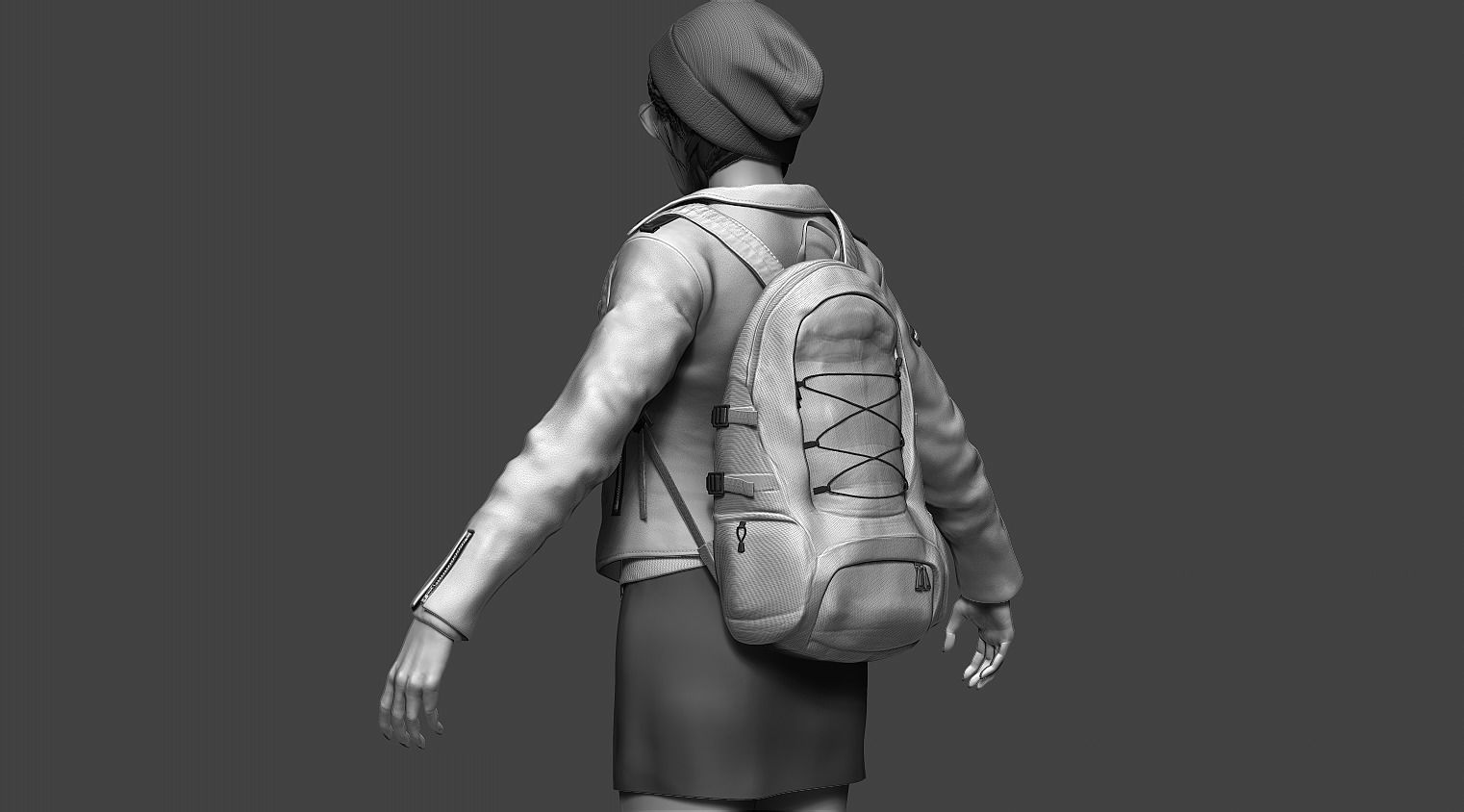 Female Character 01 3D model_12
