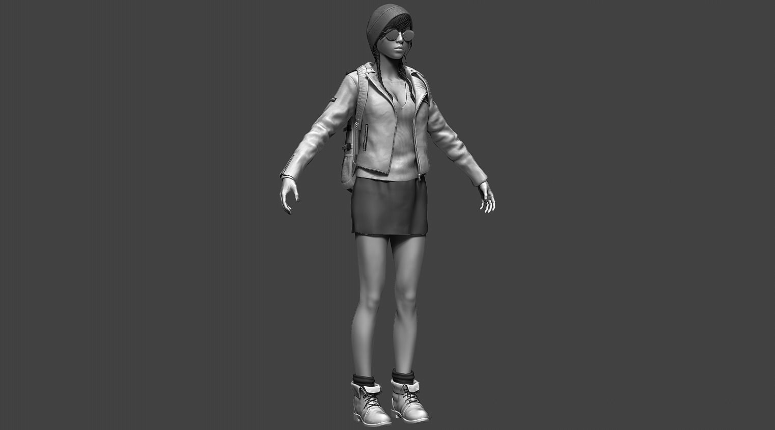 Female Character 01 3D model_3