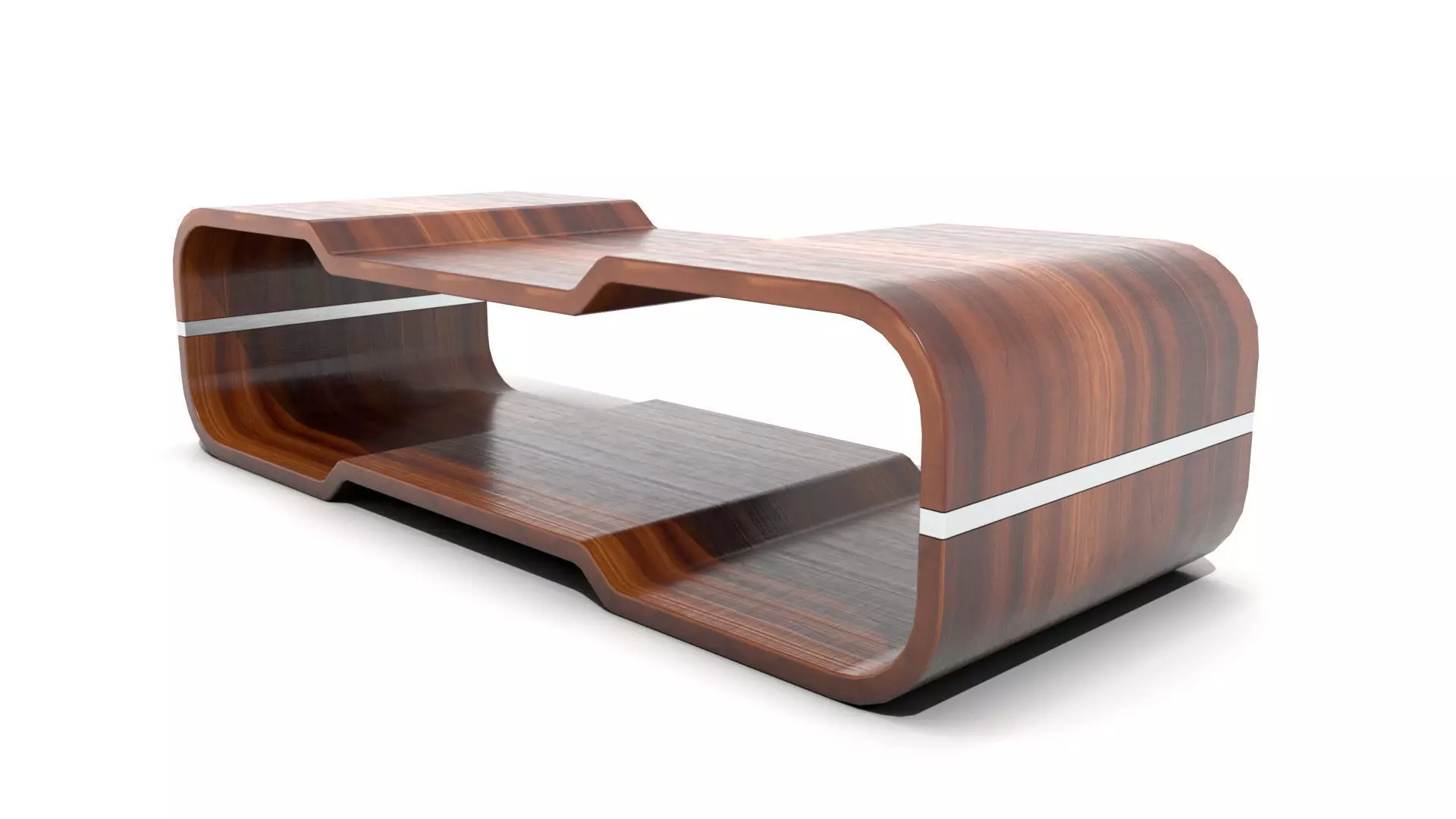 Ridged Rectangular Coffee Table  3D model_0