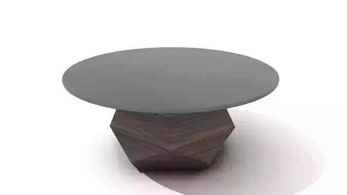 Mushroom Shaped Wooden Coffee Table Low-poly 3D model