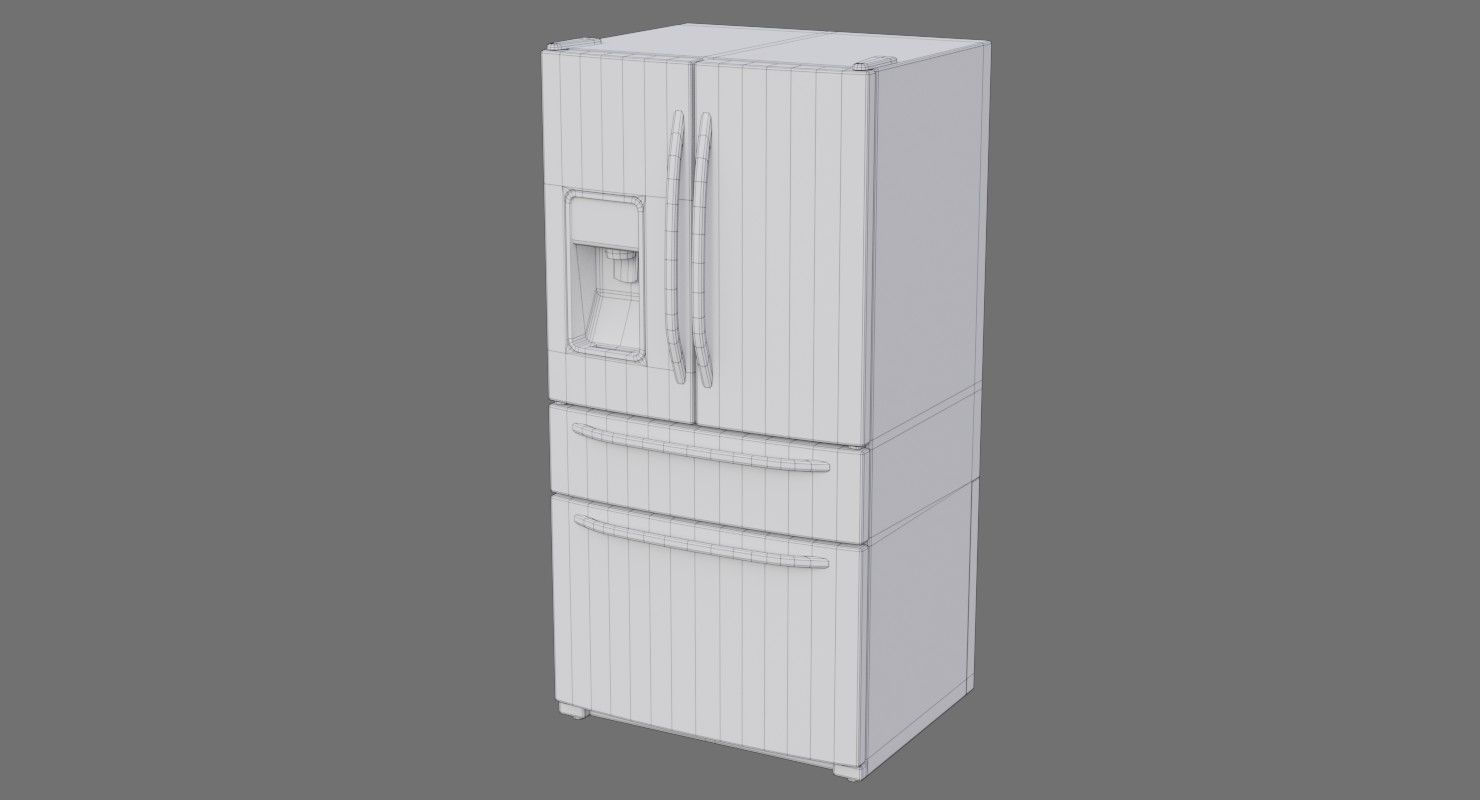 Refrigerator 3B Low-poly 3D model_6