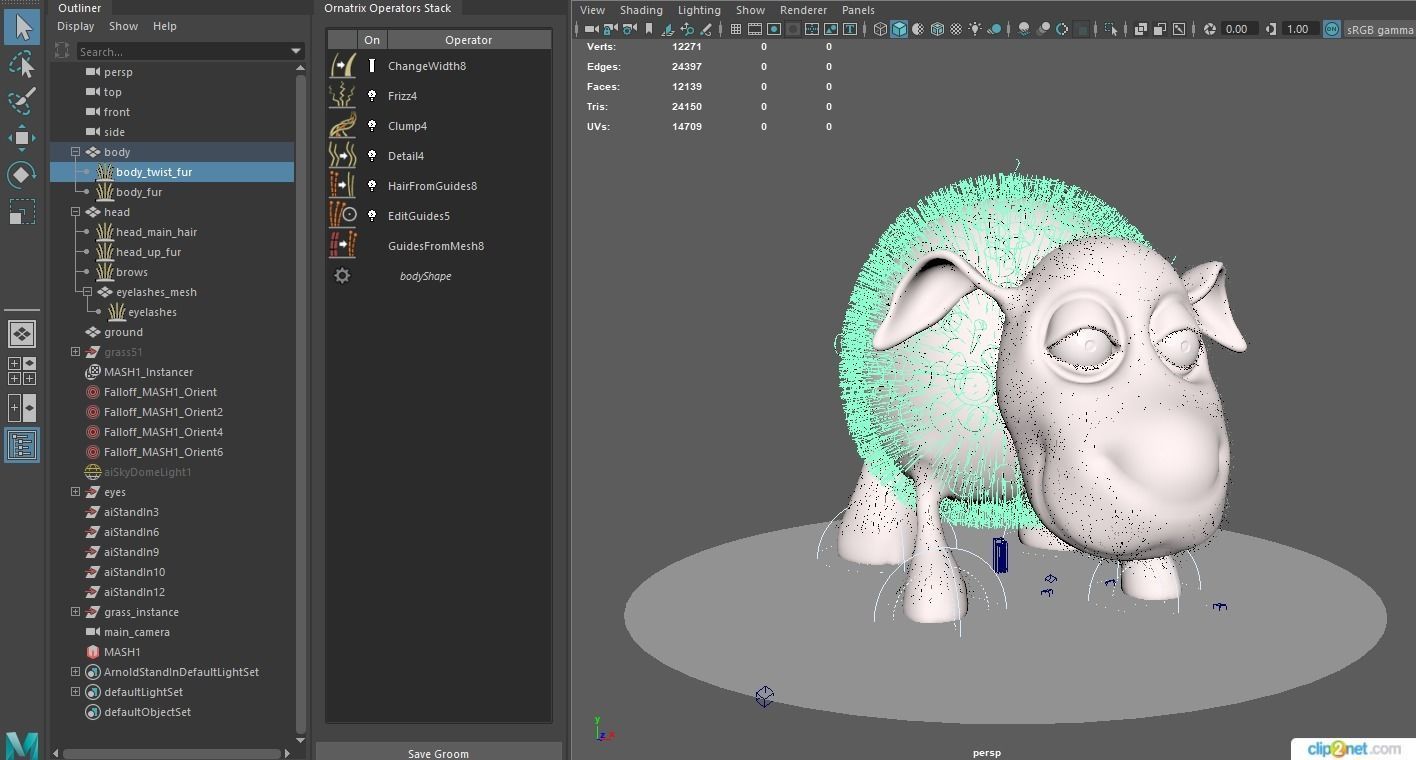 Sheep Dog for production render in Maya 2018 Arnold 3D model_7
