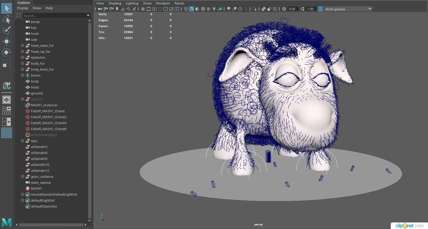 Sheep Dog for production render in Maya 2018 Arnold 3D model_8