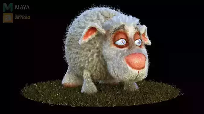 Sheep Dog for production render in Maya 2018 Arnold 3D model