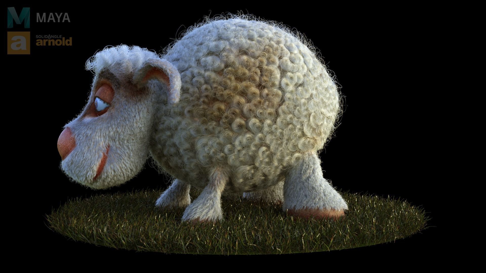 Sheep Dog for production render in Maya 2018 Arnold 3D model_4