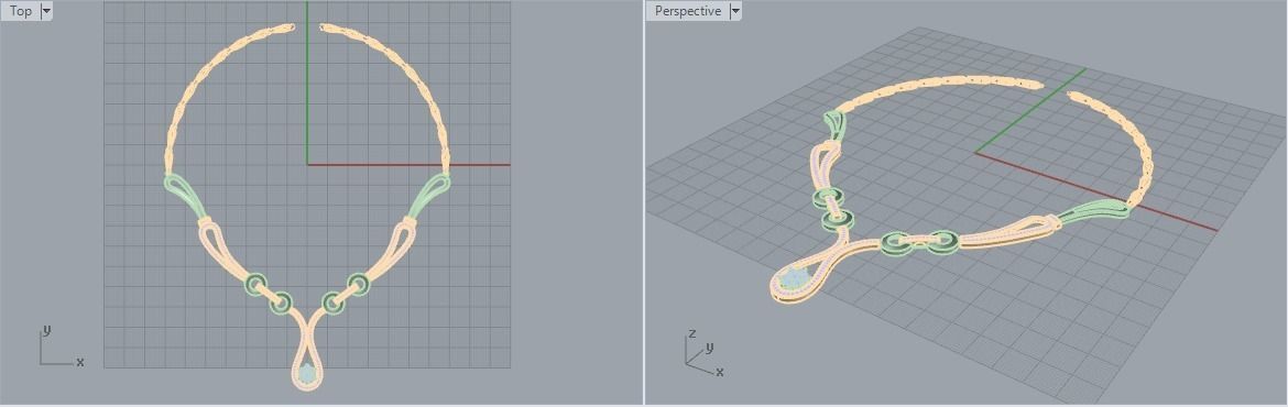 Necklace Wave 3D print model_1