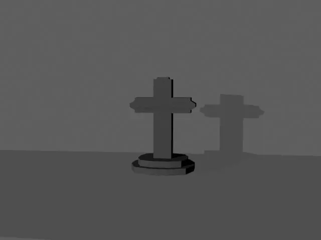 Cross tombstone Low-poly 3D model_0
