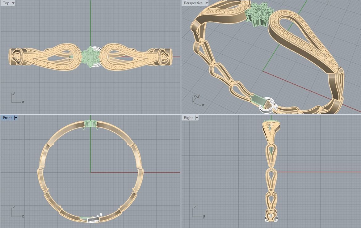 Bracelet Wave 3D print model_1