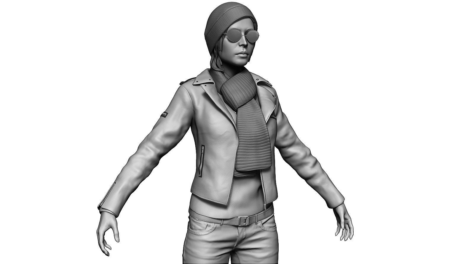 Female Character 02 3D model_12