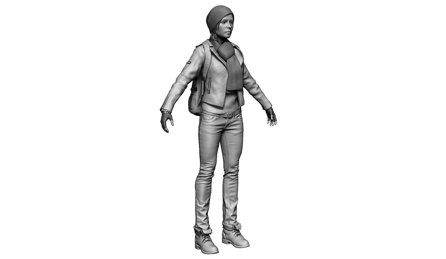 Female Character 02 3D model_3
