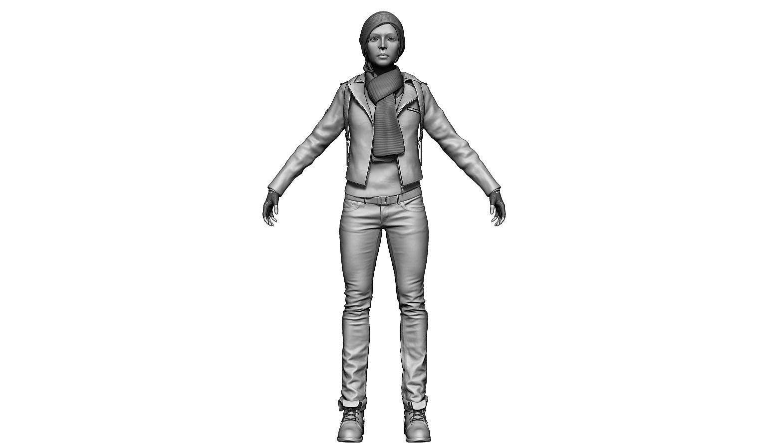 Female Character 02 3D model_2