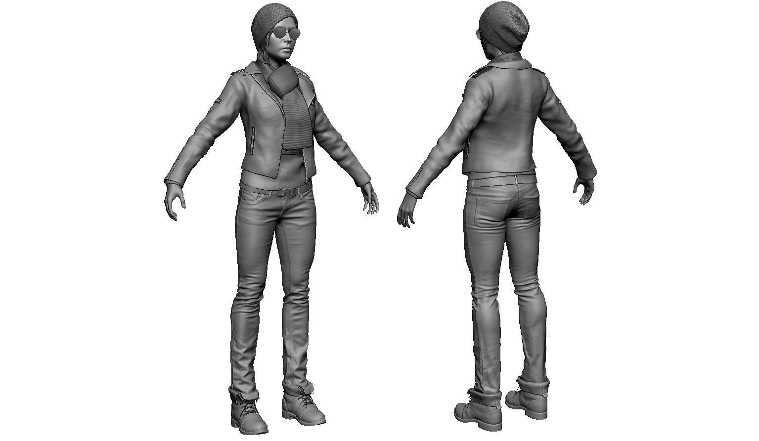 Female Character 02 3D model_11
