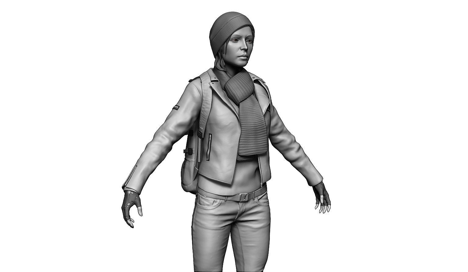 Female Character 02 3D model_5