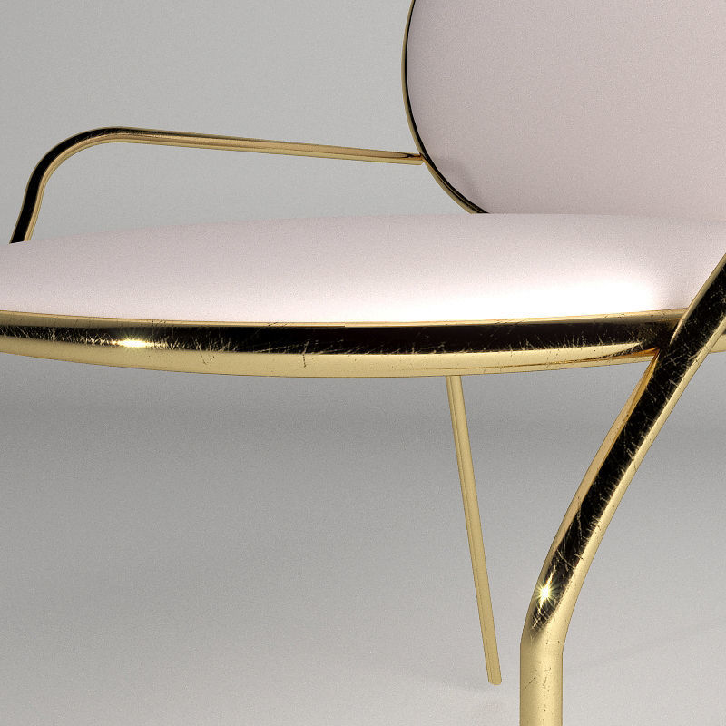 Soft Gold Chair 3D model_1
