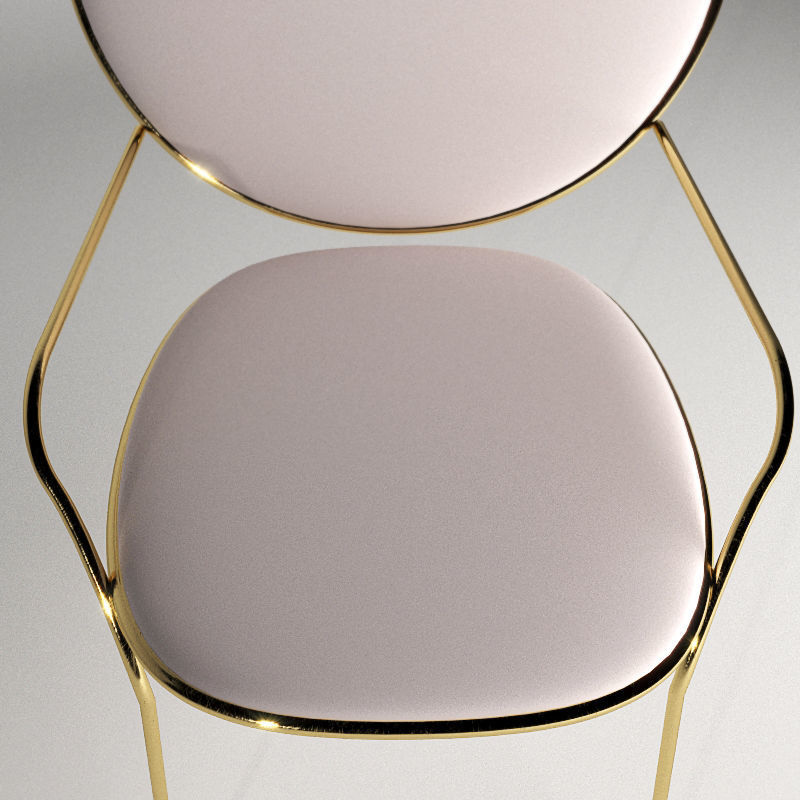 Soft Gold Chair 3D model_2
