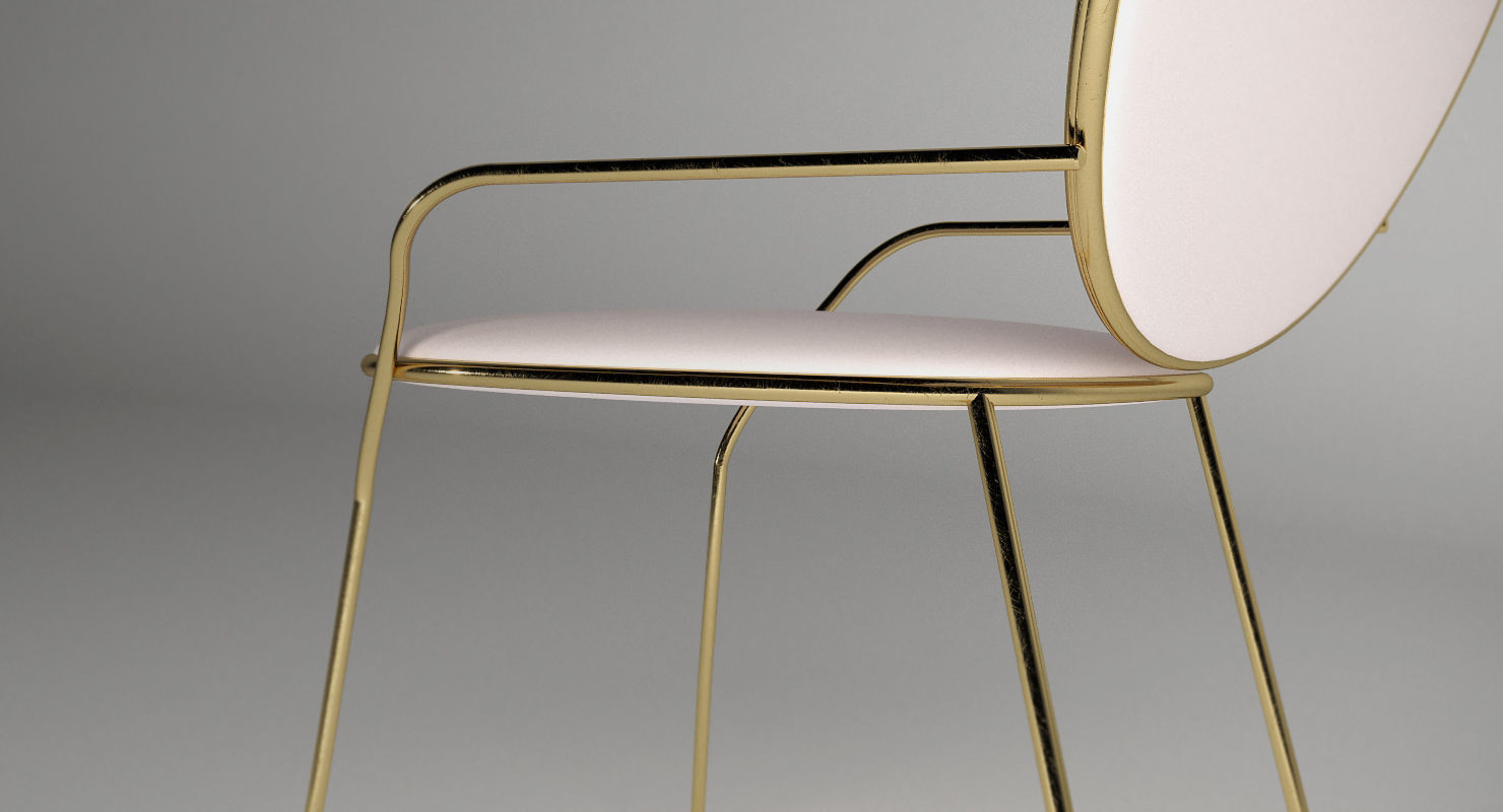 Soft Gold Chair 3D model_4