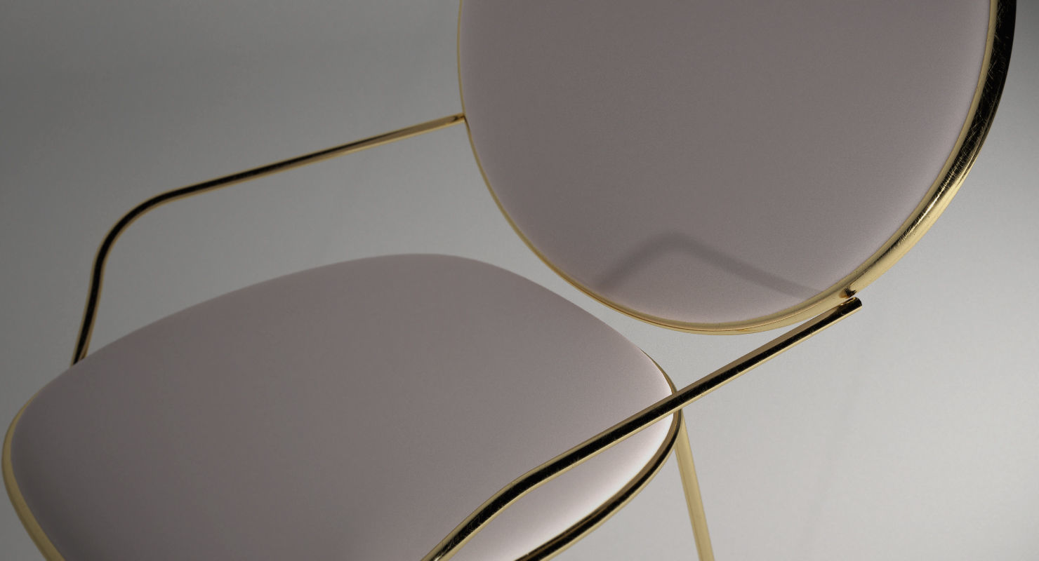 Soft Gold Chair 3D model_3