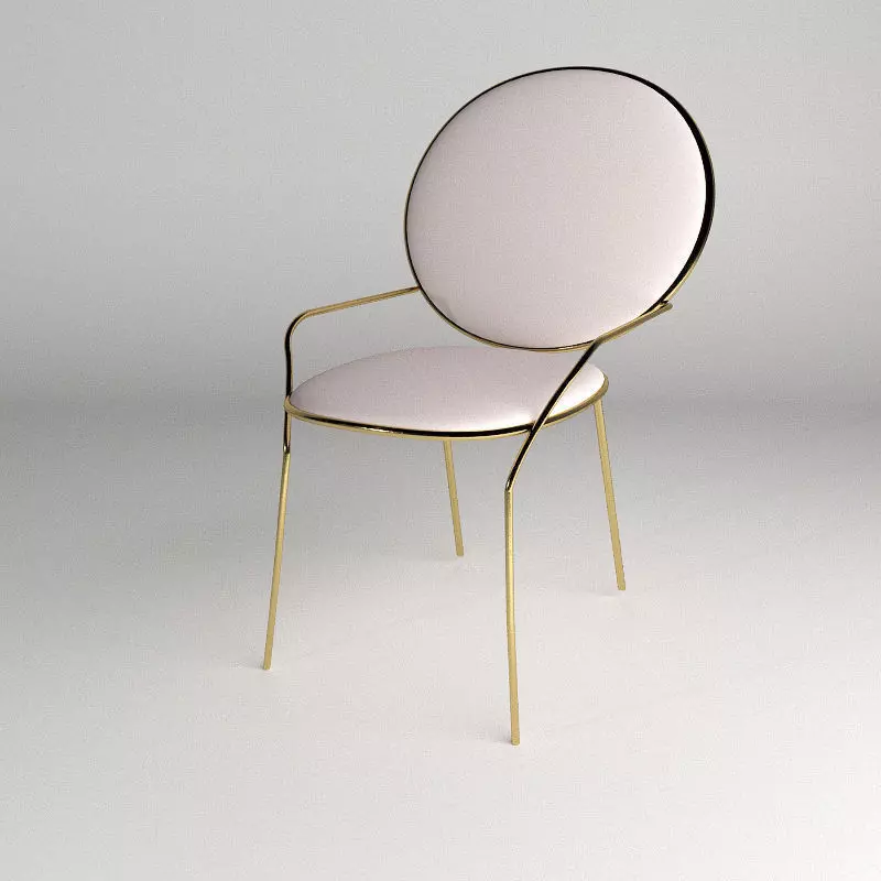 Soft Gold Chair 3D model_0
