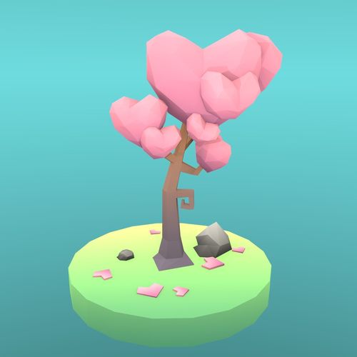 Low Poly Tree - The Tree Of Hearts Low-poly 3D model