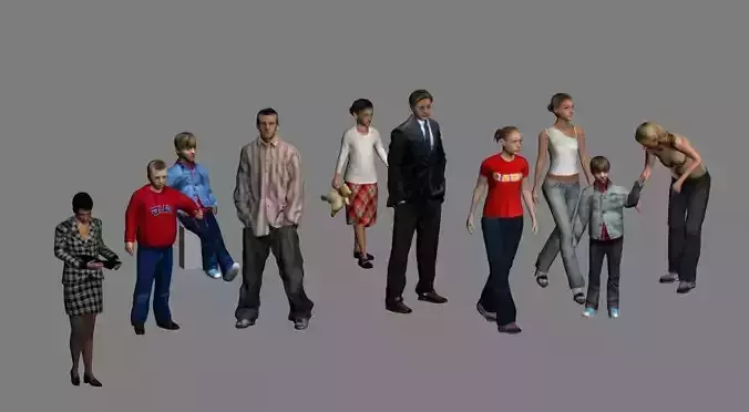 people woman man 3D print model