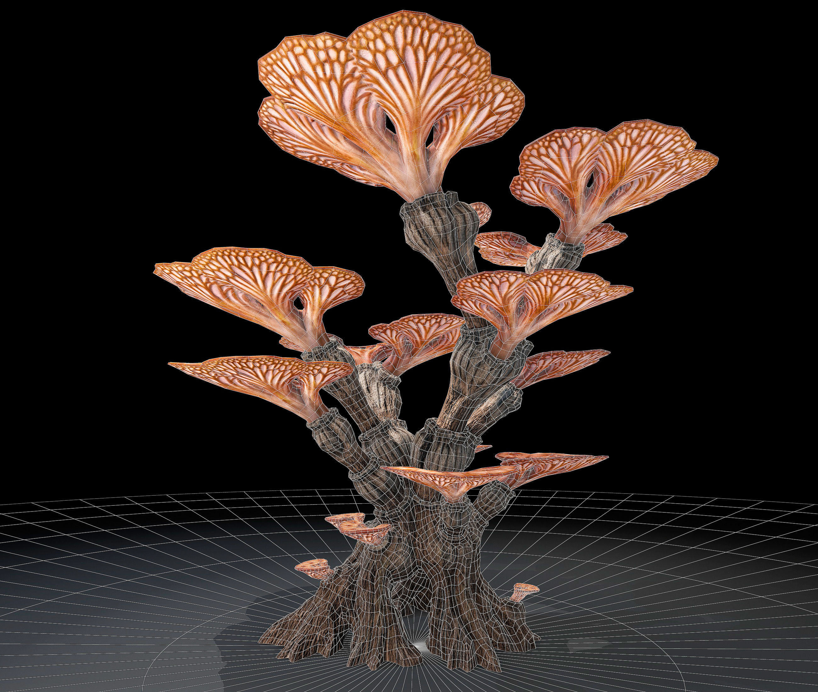 Alien Plant Mushroom Type 1 Low-poly 3D model_2