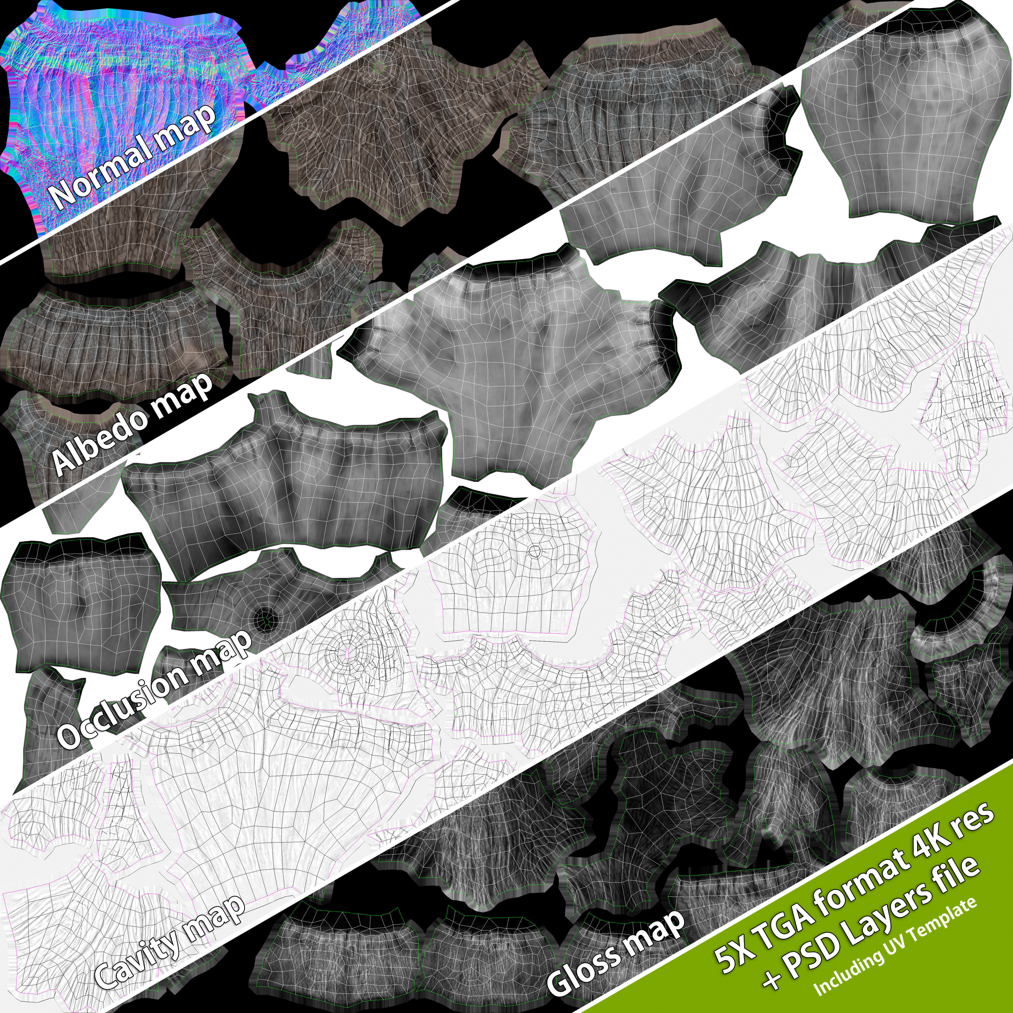 Alien Plant Mushroom Type 1 Low-poly 3D model_7