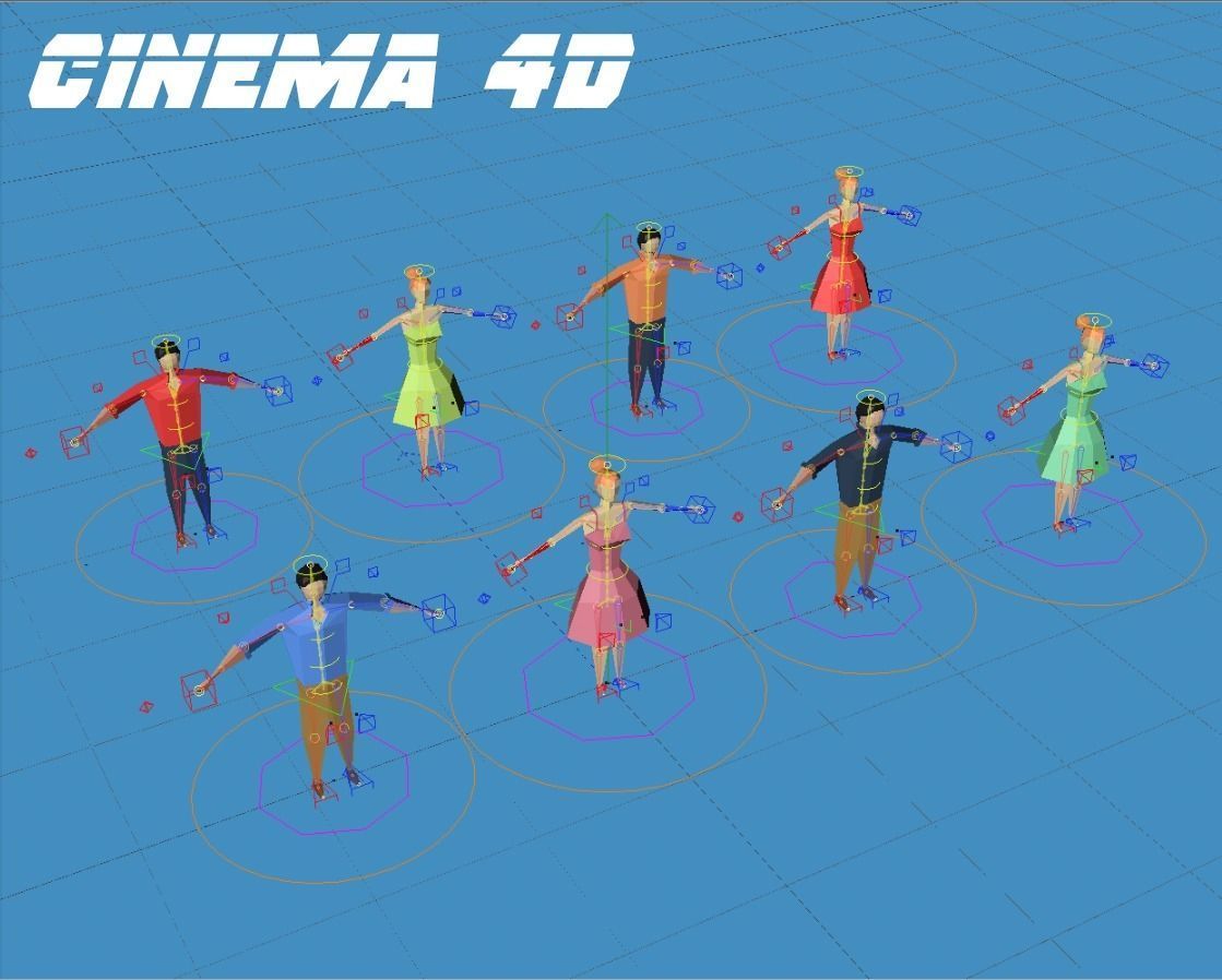 Low Poly Rigged Characters Low-poly 3D model_4