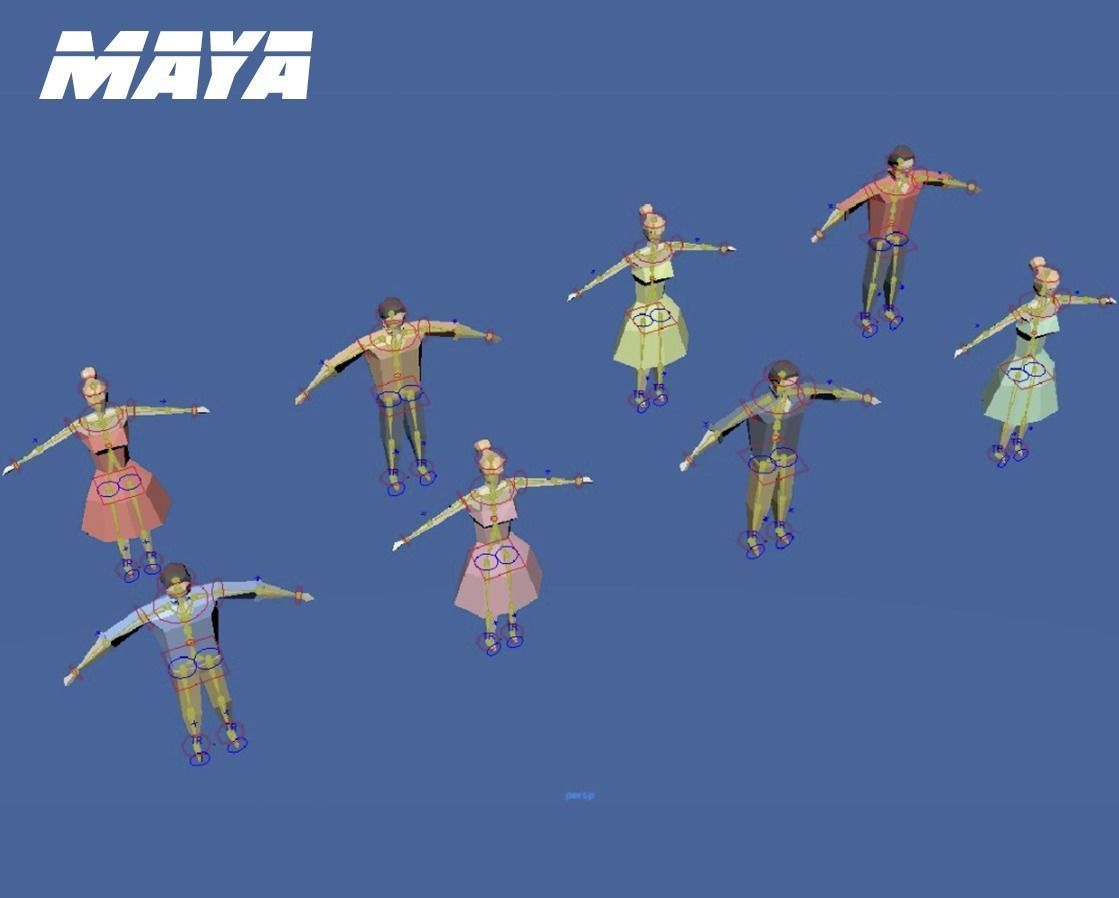 Low Poly Rigged Characters Low-poly 3D model_5