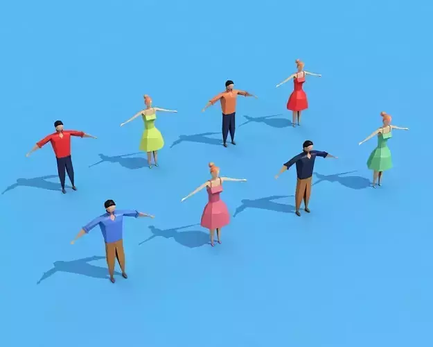 Low Poly Rigged Characters  Low-poly 3D model