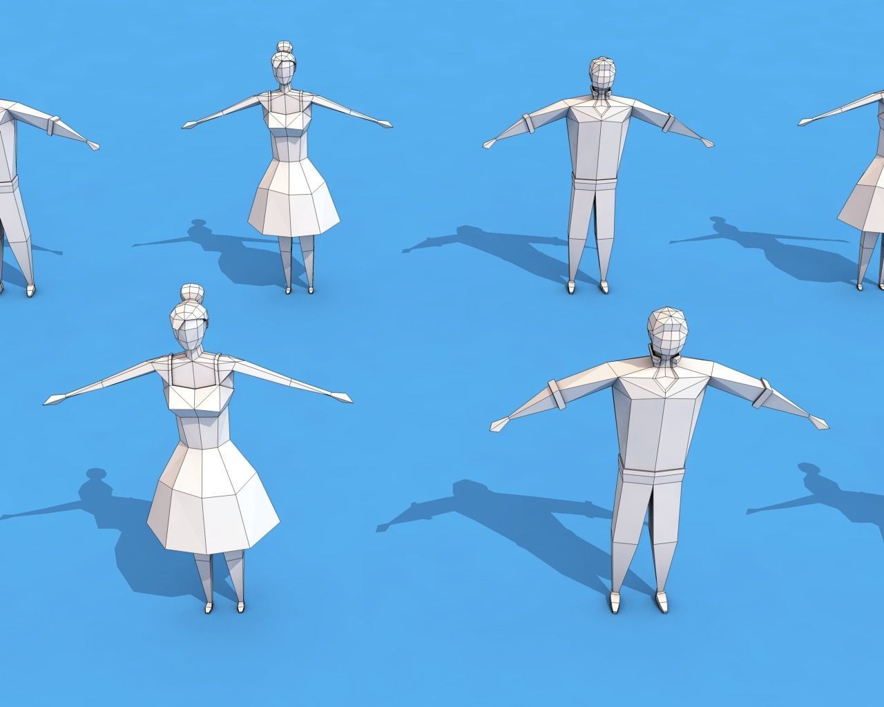 Low Poly Rigged Characters Low-poly 3D model_3